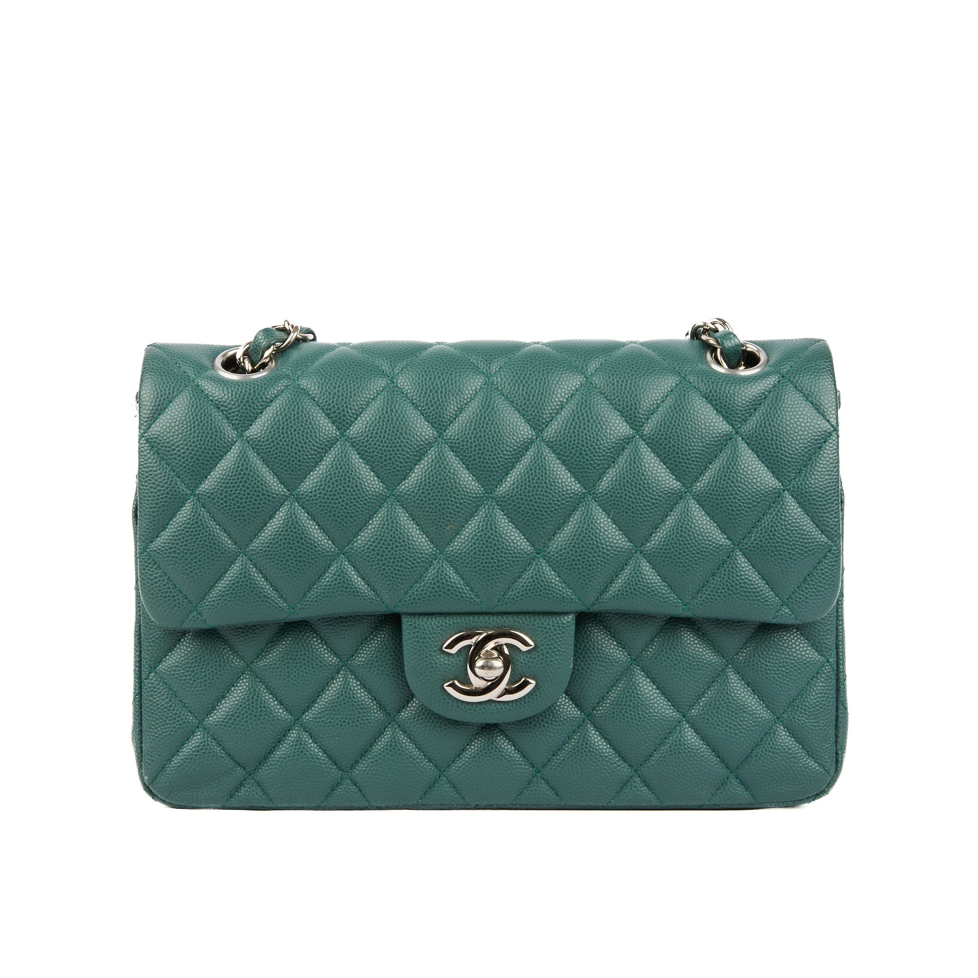 CHANEL - Small Classique Timeless shoulder bag in blue caviar leather - Handbag