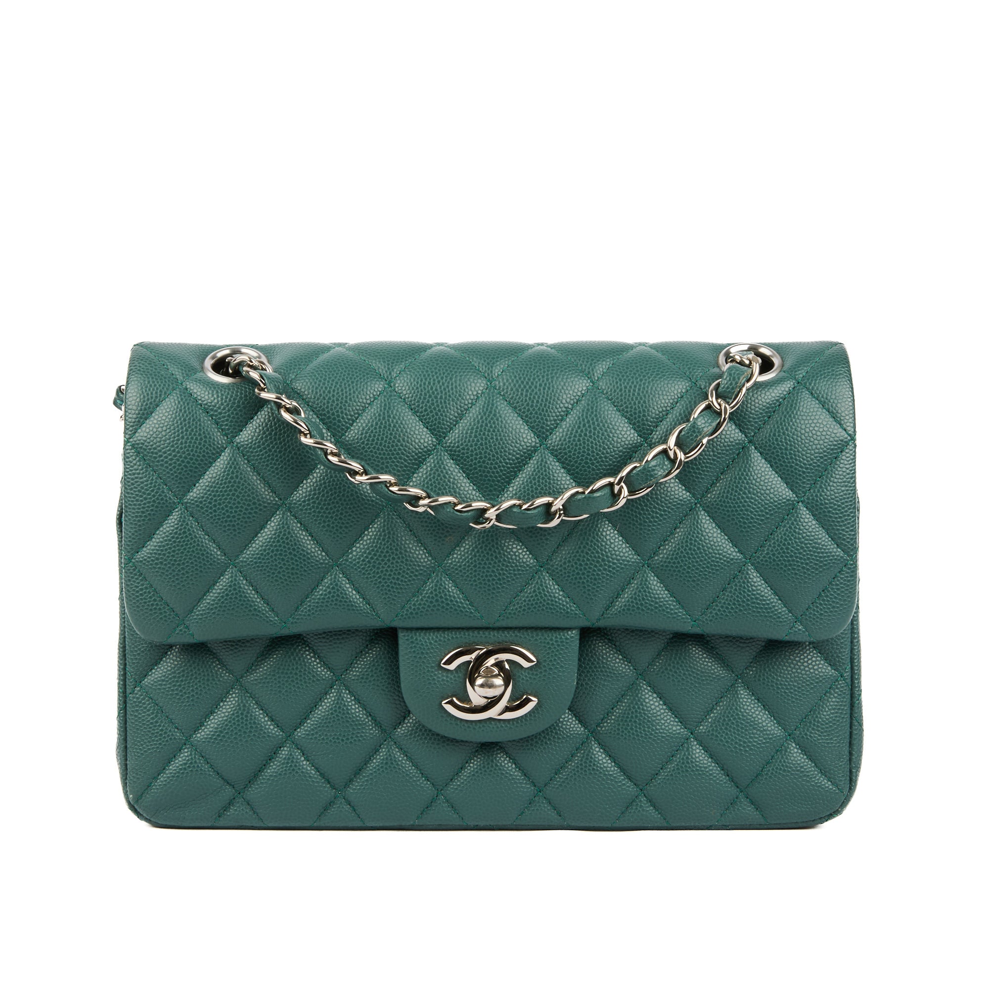 CHANEL - Small Classique Timeless shoulder bag in blue caviar leather - Handbag