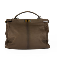 FENDI - Sac à main Peekaboo Large cuir marron - Hand bag