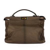 FENDI - Sac à main Peekaboo Large cuir marron - Hand bag