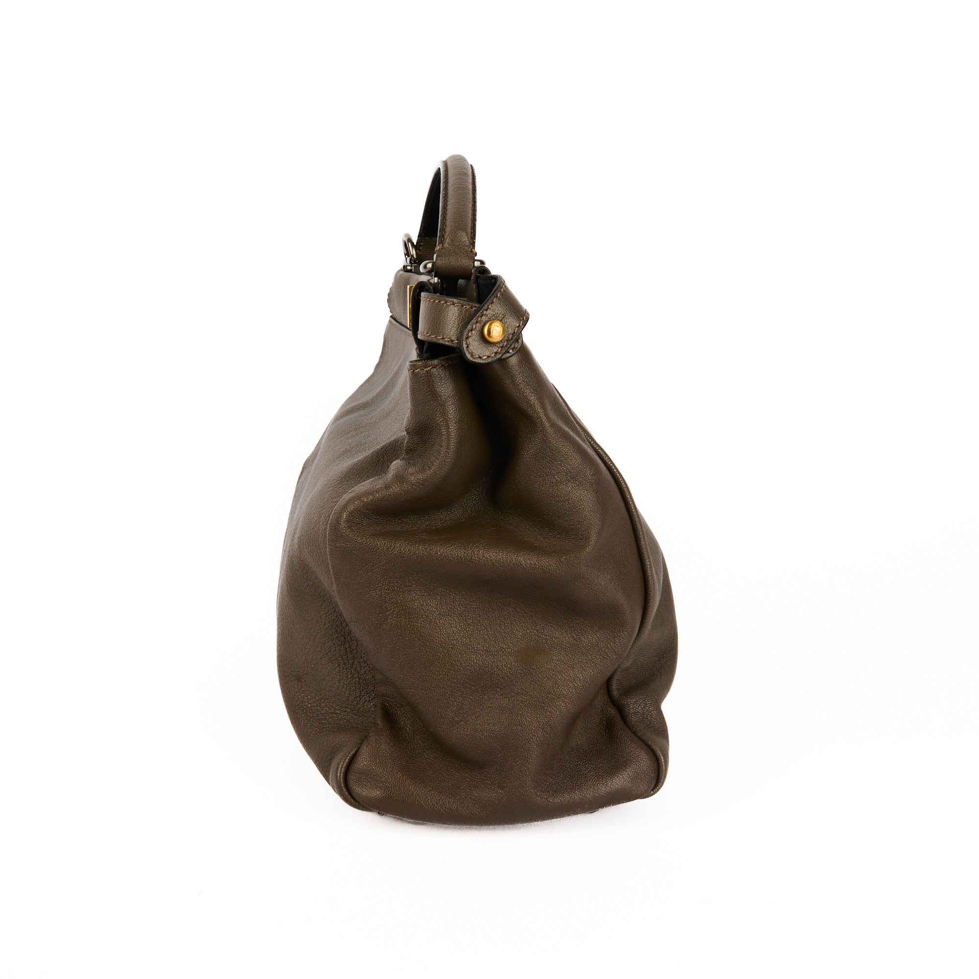 FENDI - Sac à main Peekaboo Large cuir marron - Hand bag