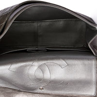 CHANEL - Maxi Jumbo 2.55 silver leather shoulder bag - Handbag