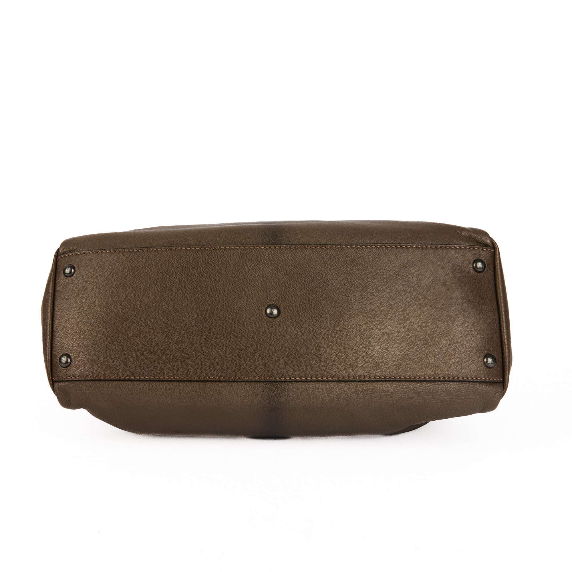 FENDI - Sac à main Peekaboo Large cuir marron - Hand bag