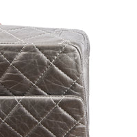 CHANEL - Maxi Jumbo 2.55 silver leather shoulder bag - Handbag