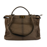 FENDI - Sac à main Peekaboo Large cuir marron - Hand bag