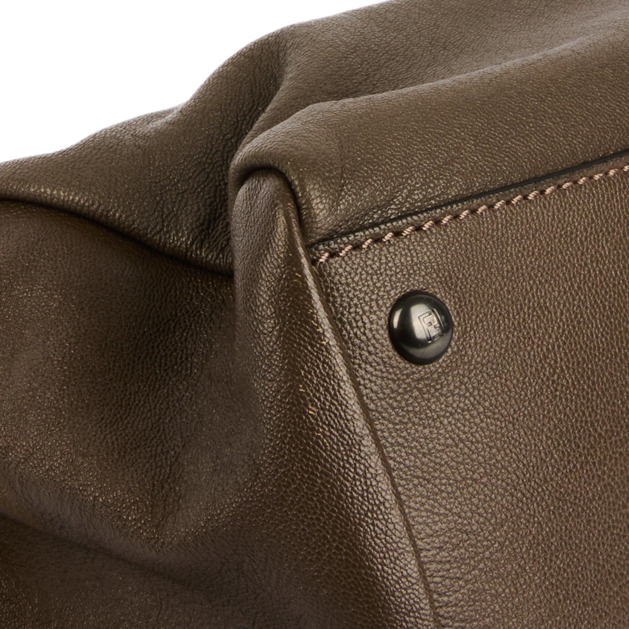 FENDI - Sac à main Peekaboo Large cuir marron - Hand bag