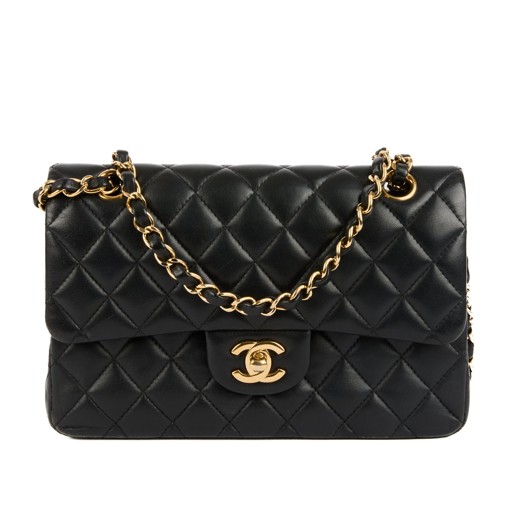 CHANEL - Sac bandoulière Small Classique Timeless cuir noir - Handbag