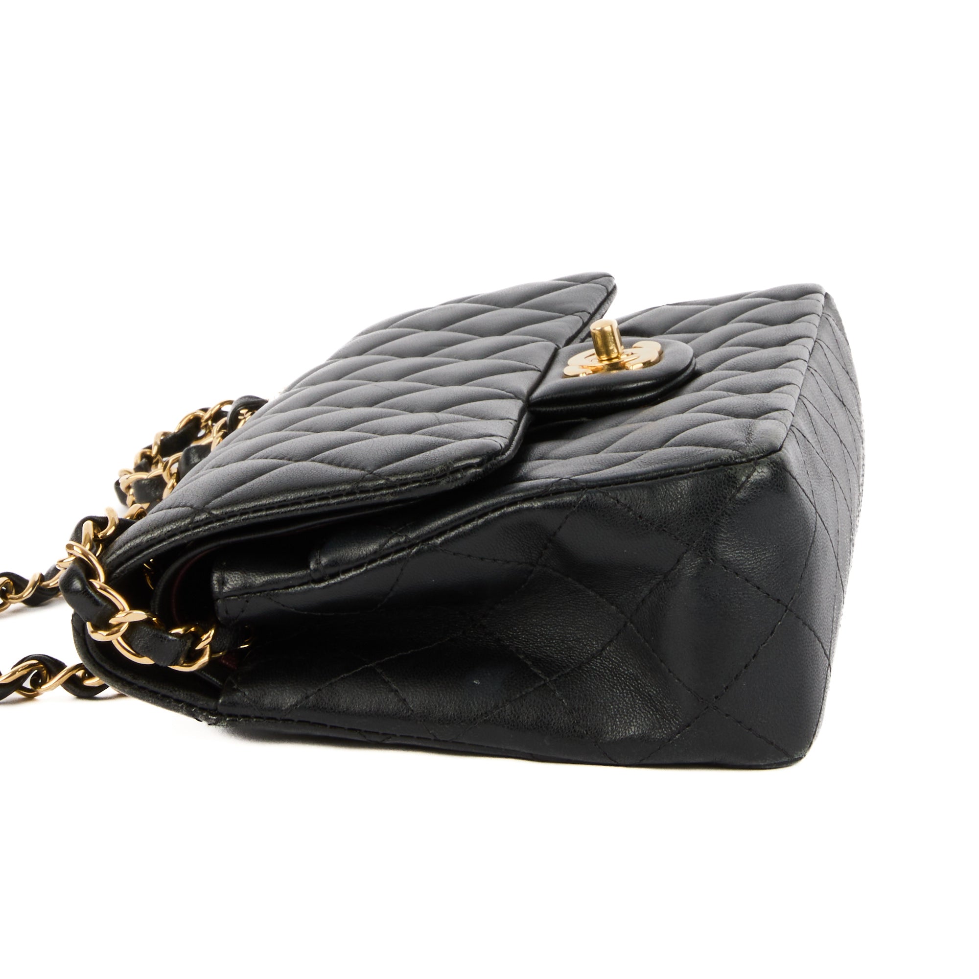 CHANEL - Sac bandoulière Small Classique Timeless cuir noir - Handbag