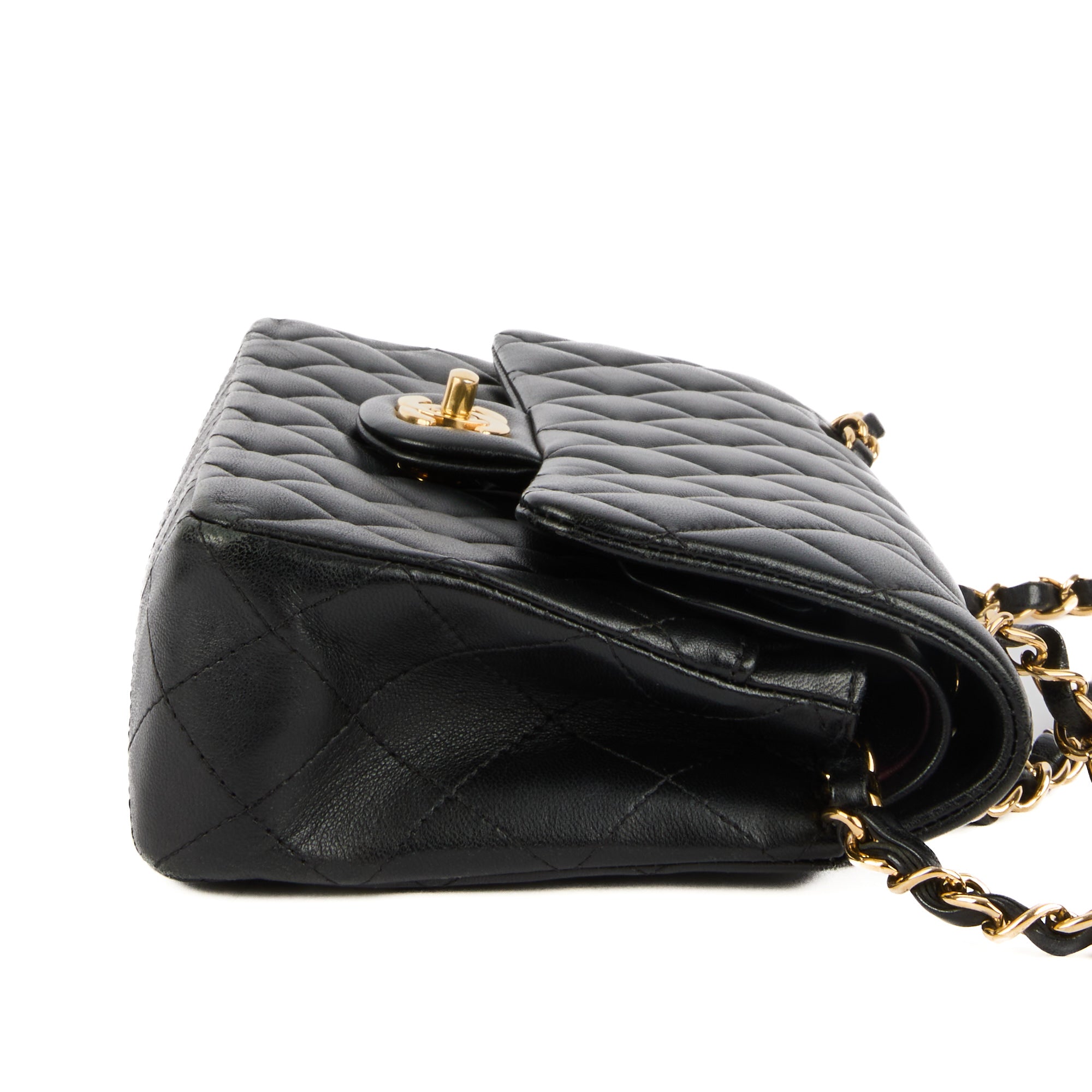CHANEL - Sac bandoulière Small Classique Timeless cuir noir - Handbag