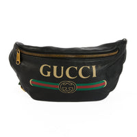 GUCCI - Sac à main banane ceinture Logo GG bande web cuir noir - Belt Handbag