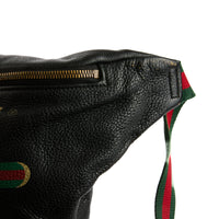 GUCCI - Sac à main banane ceinture Logo GG bande web cuir noir - Belt Handbag