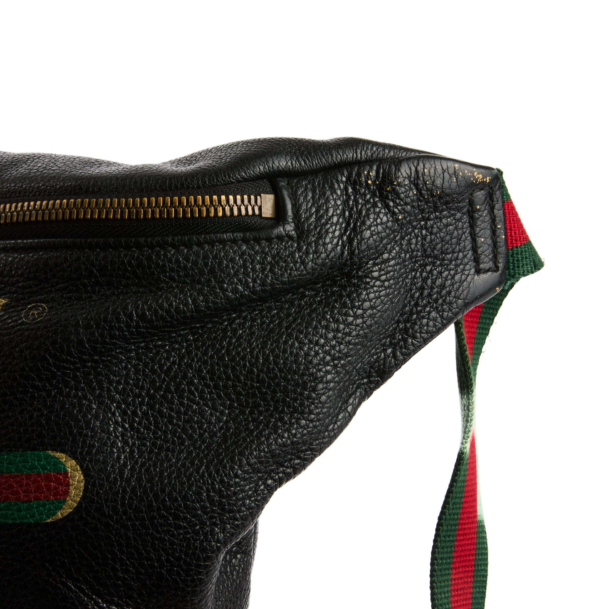 GUCCI - Sac à main banane ceinture Logo GG bande web cuir noir - Belt Handbag