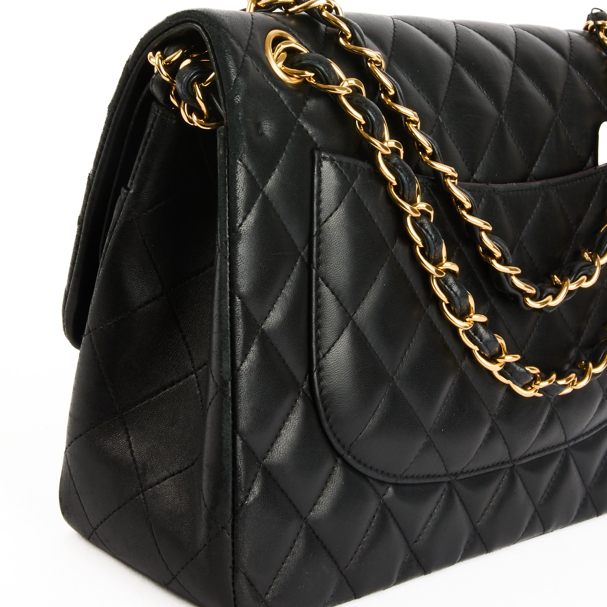CHANEL - Sac bandoulière Jumbo Timeless classique cuir noir - Handbag