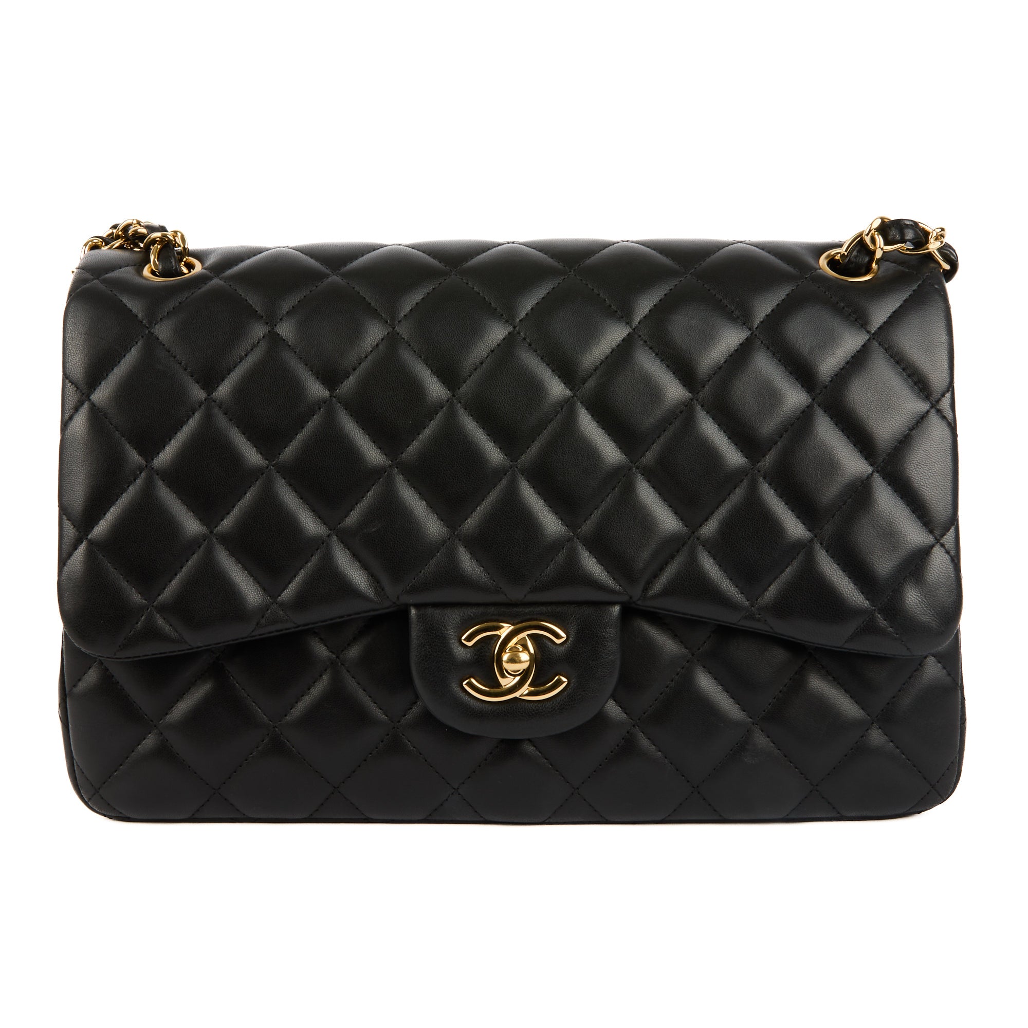 CHANEL - Sac bandoulière Jumbo Timeless classique cuir noir - Handbag
