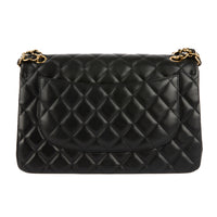 CHANEL - Sac bandoulière Jumbo Timeless classique cuir noir - Handbag