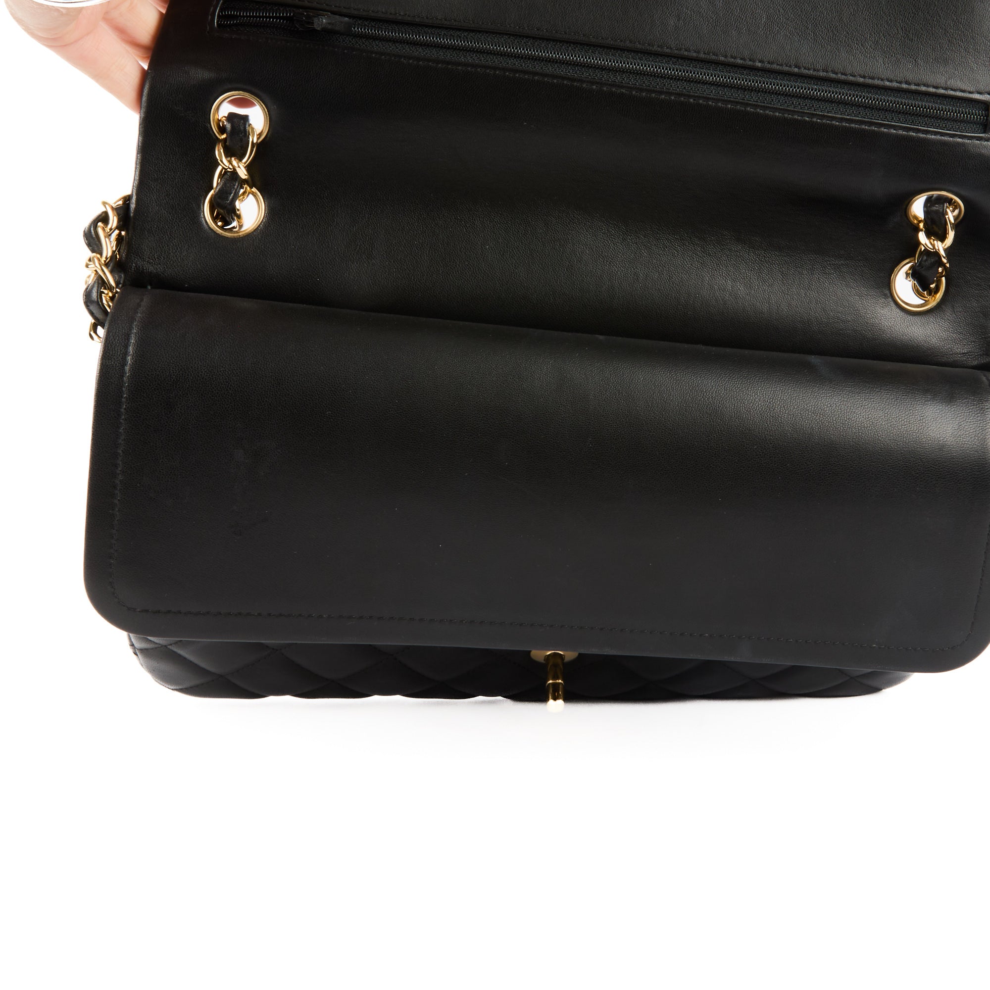 CHANEL - Sac bandoulière Jumbo Timeless classique cuir noir - Handbag