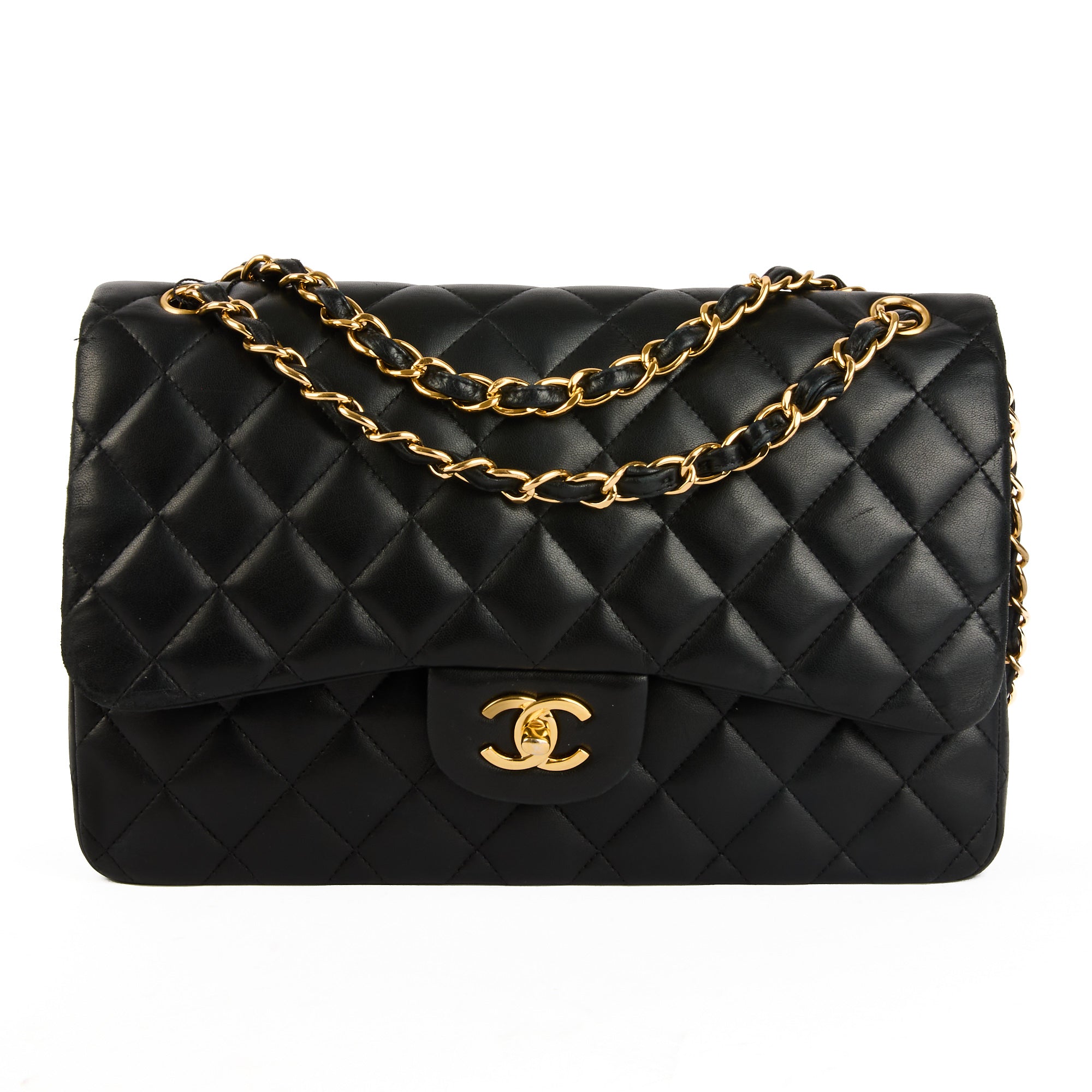 CHANEL - Sac bandoulière Jumbo Timeless classique cuir noir - Handbag