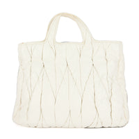 MIU MIU - Sac à main Cabas cuir matelassé vernis blanc - Handbag