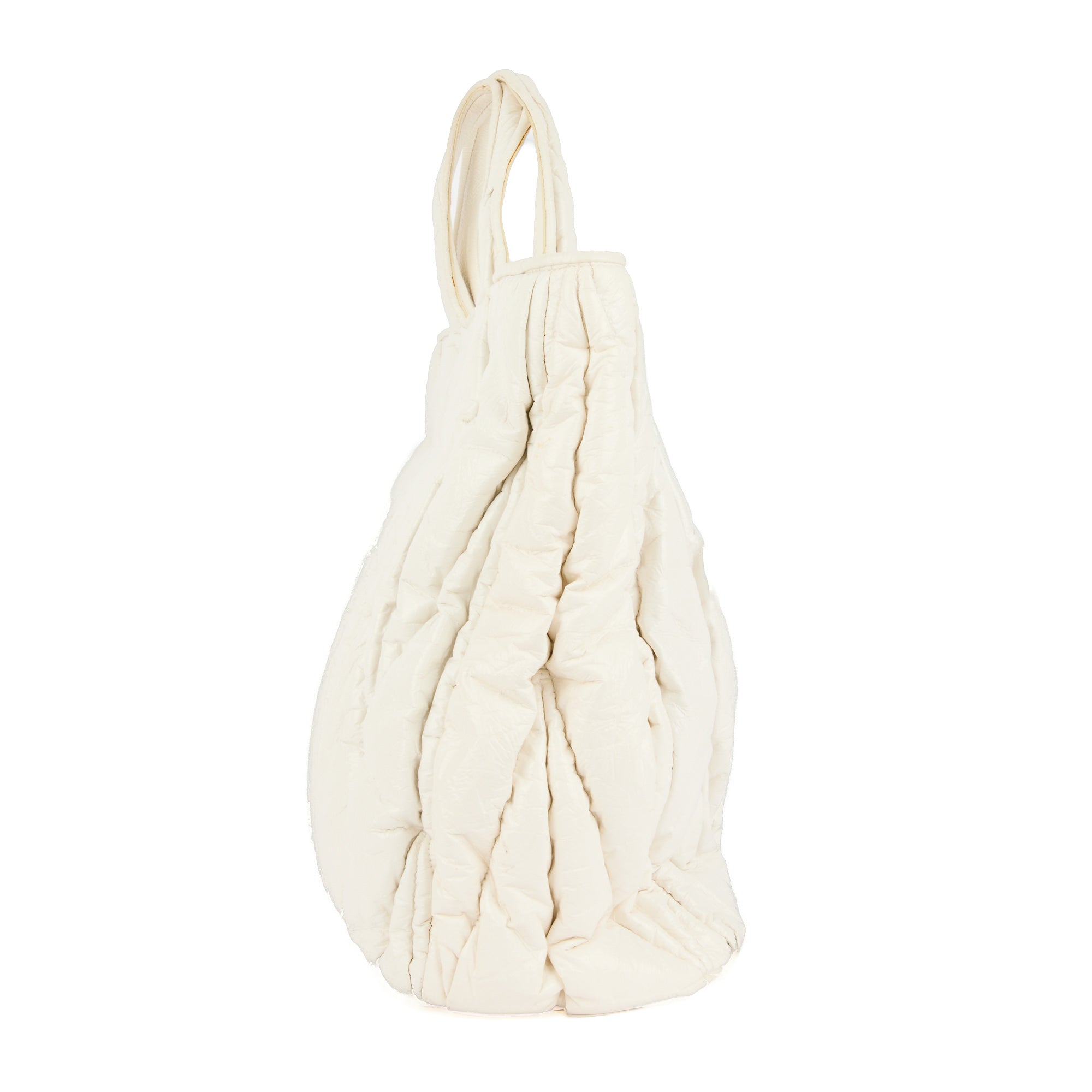MIU MIU - Sac à main Cabas cuir matelassé vernis blanc - Handbag