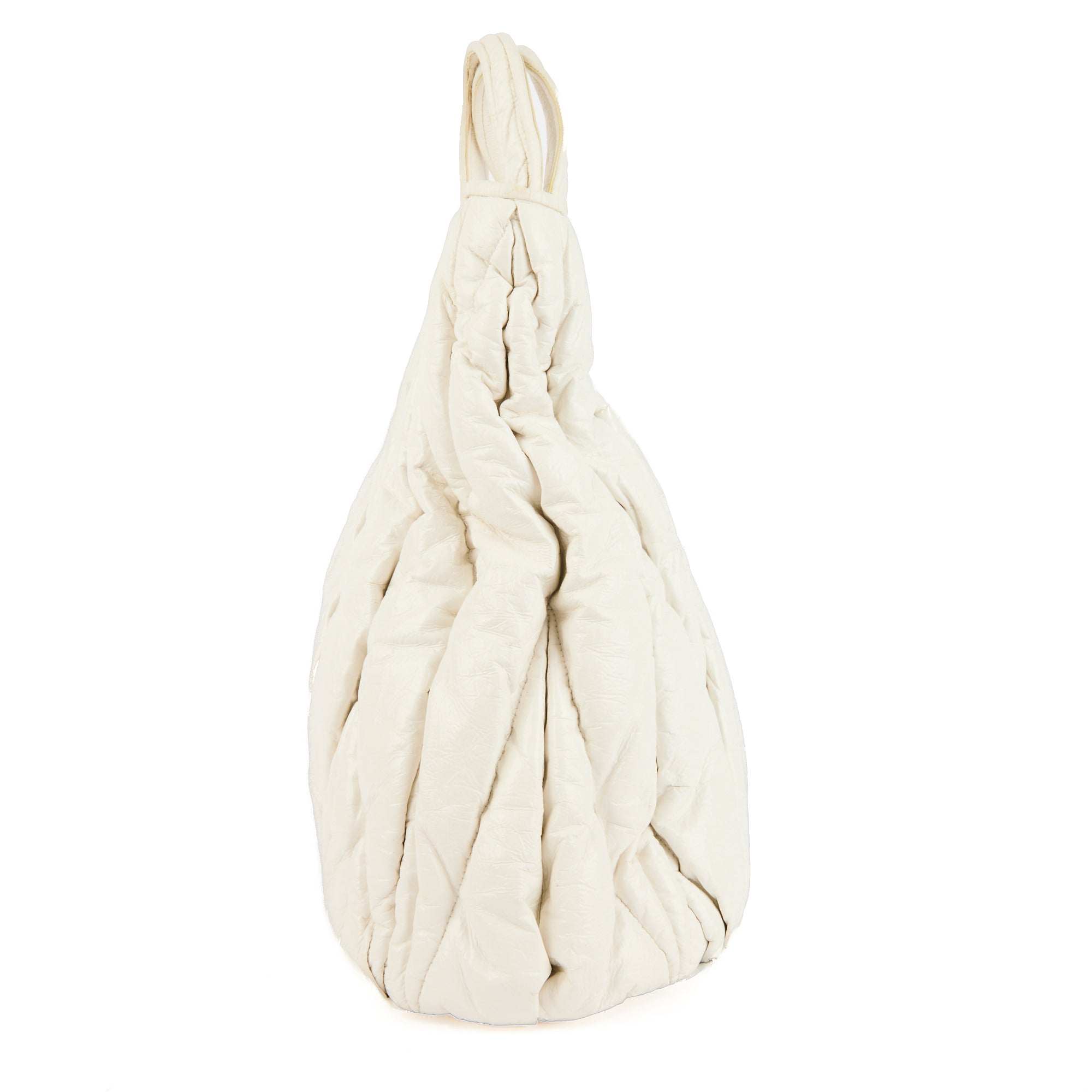 MIU MIU - Sac à main Cabas cuir matelassé vernis blanc - Handbag