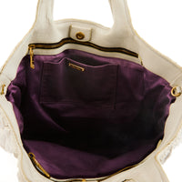 MIU MIU - Sac à main Cabas cuir matelassé vernis blanc - Handbag