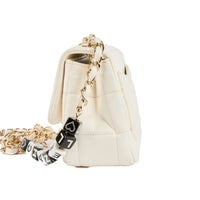 CHANEL - Sac bandoulière Mini Timeless Chocolate Bar cuir blanc - Handbag