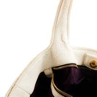 MIU MIU - Sac à main Cabas cuir matelassé vernis blanc - Handbag