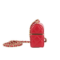 CHANEL - Sac bandoulière Mini Vanity Box Logo CC cuir rouge - Handbag