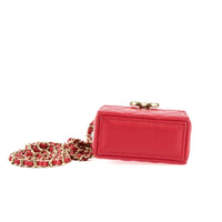CHANEL - Sac bandoulière Mini Vanity Box Logo CC cuir rouge - Handbag