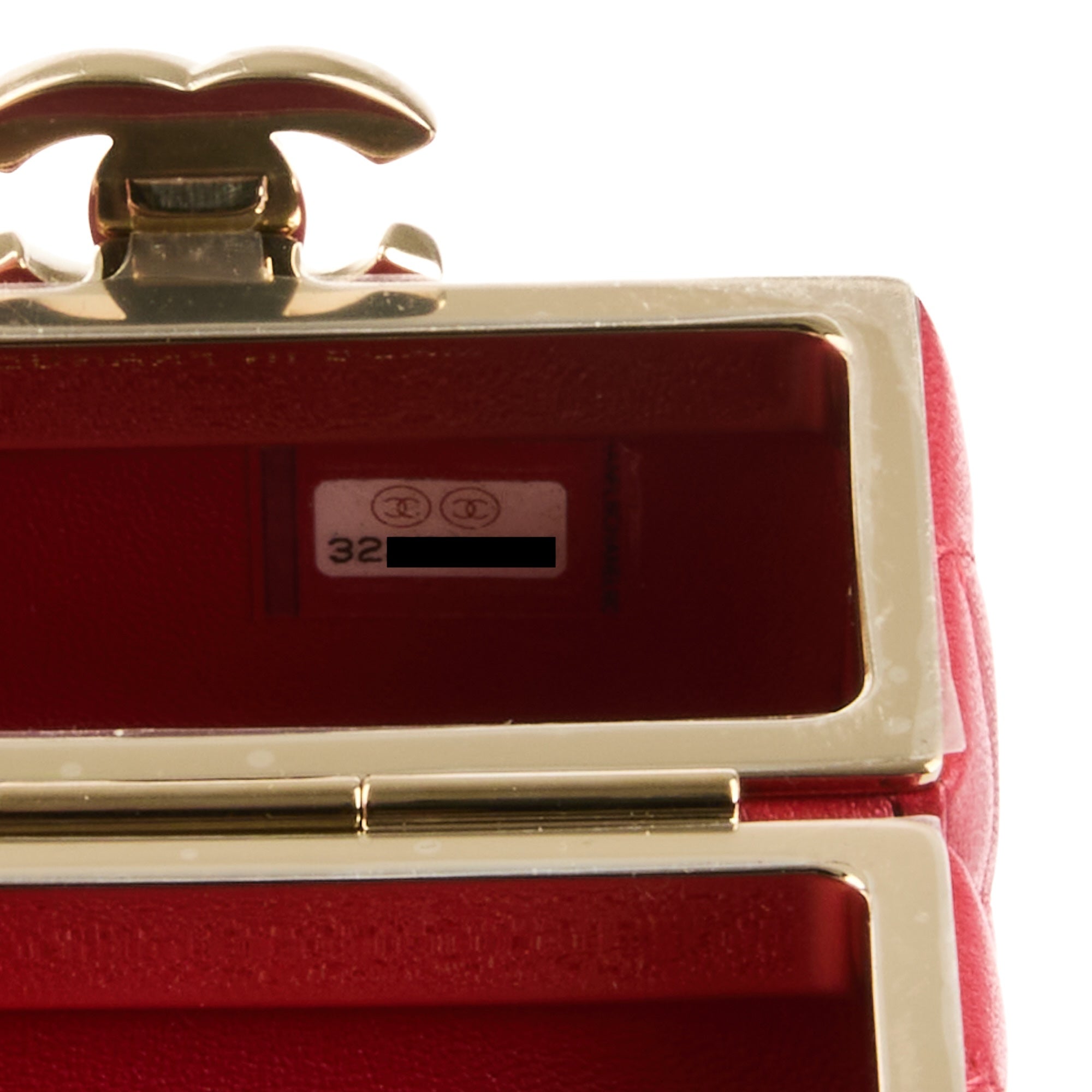 CHANEL - Sac bandoulière Mini Vanity Box Logo CC cuir rouge - Handbag