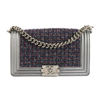CHANEL - Boy Medium Tweed beige shoulder bag - Shoulder HandBag