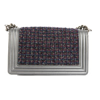 CHANEL - Boy Medium Tweed beige shoulder bag - Shoulder HandBag