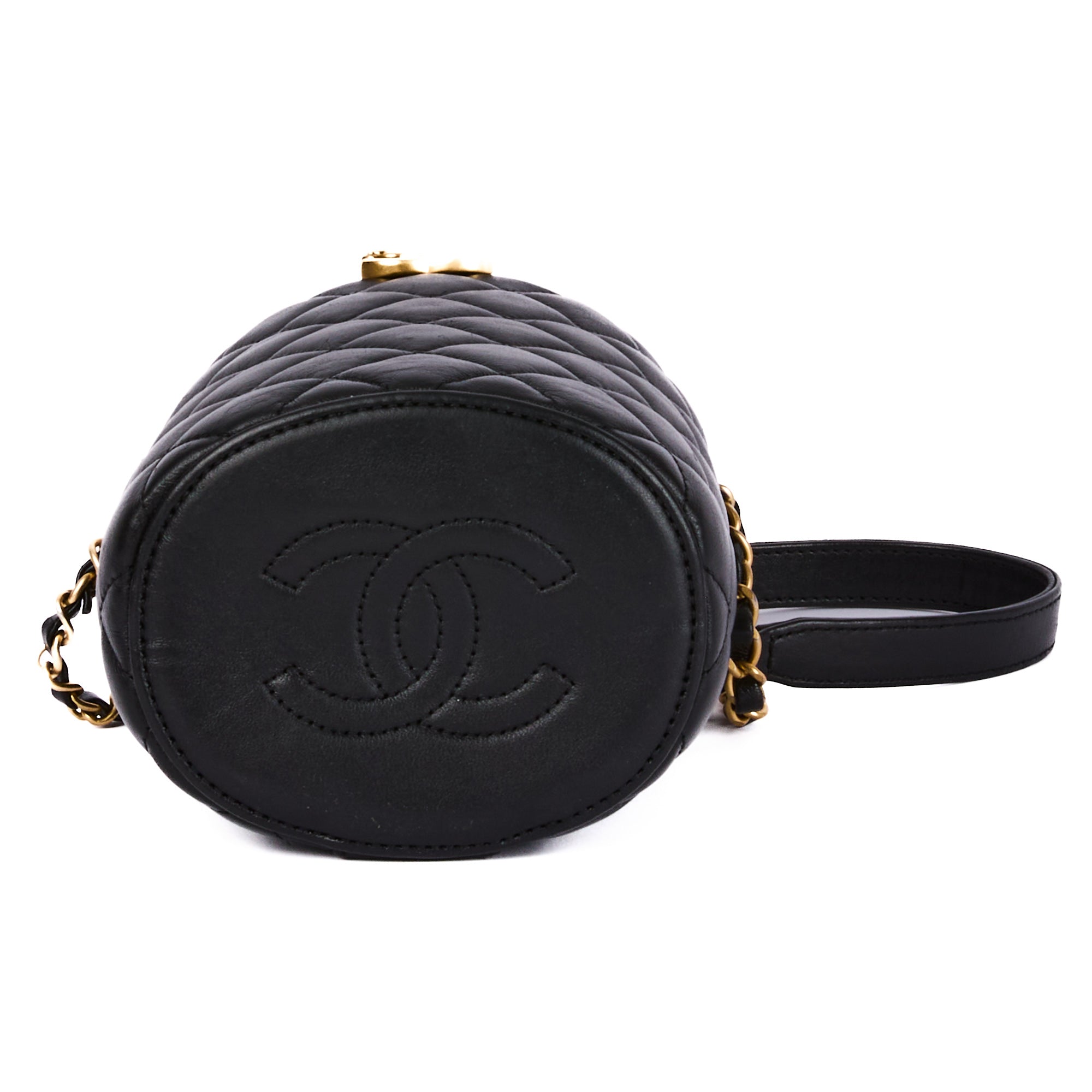 CHANEL - Sac bandoulière Crown box small cuir noir - Handbag