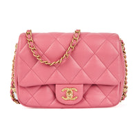 CHANEL - Sac bandoulière dynasty flap cuir rose - Handbag