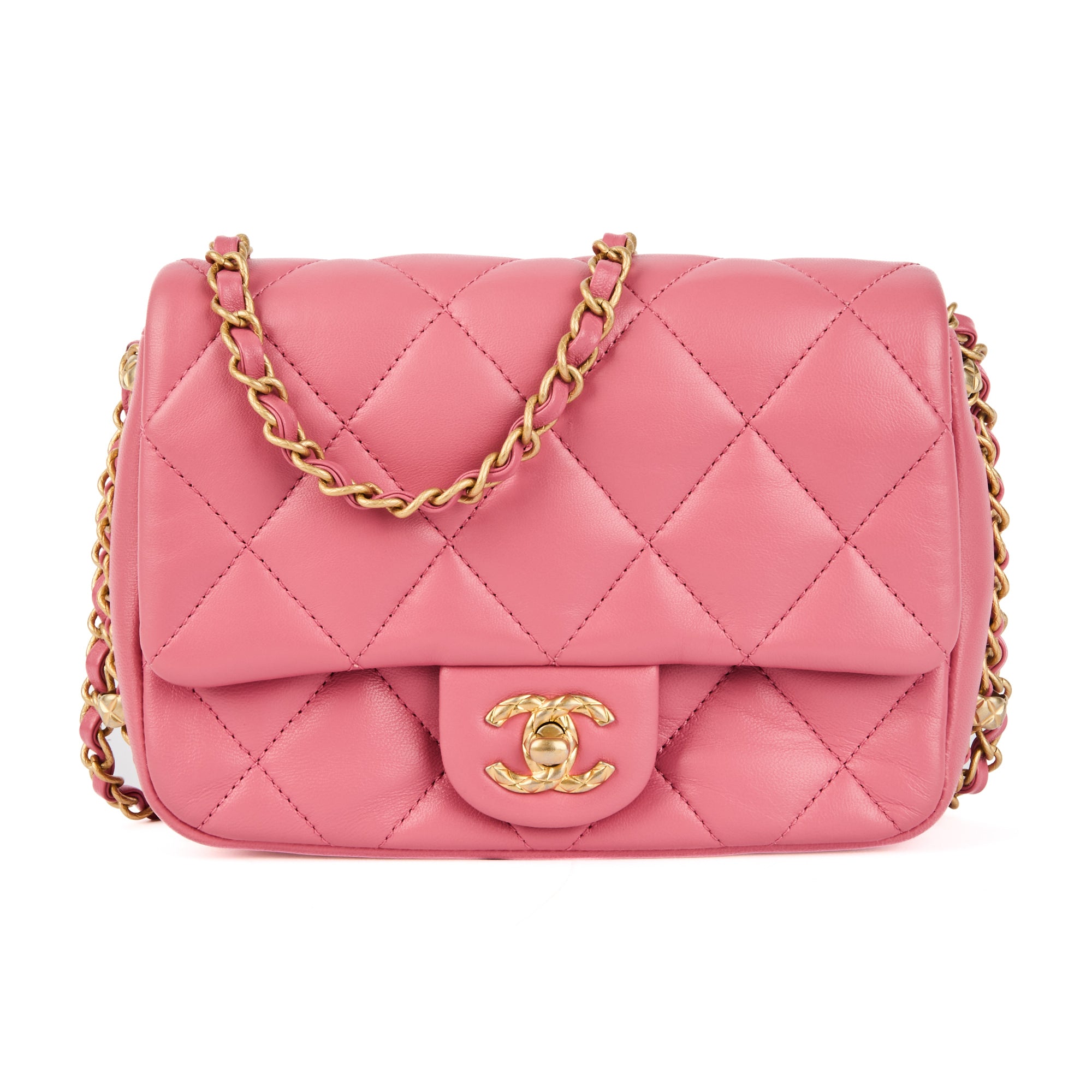 CHANEL - Sac bandoulière dynasty flap cuir rose - Handbag