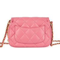 CHANEL - Sac bandoulière dynasty flap cuir rose - Handbag