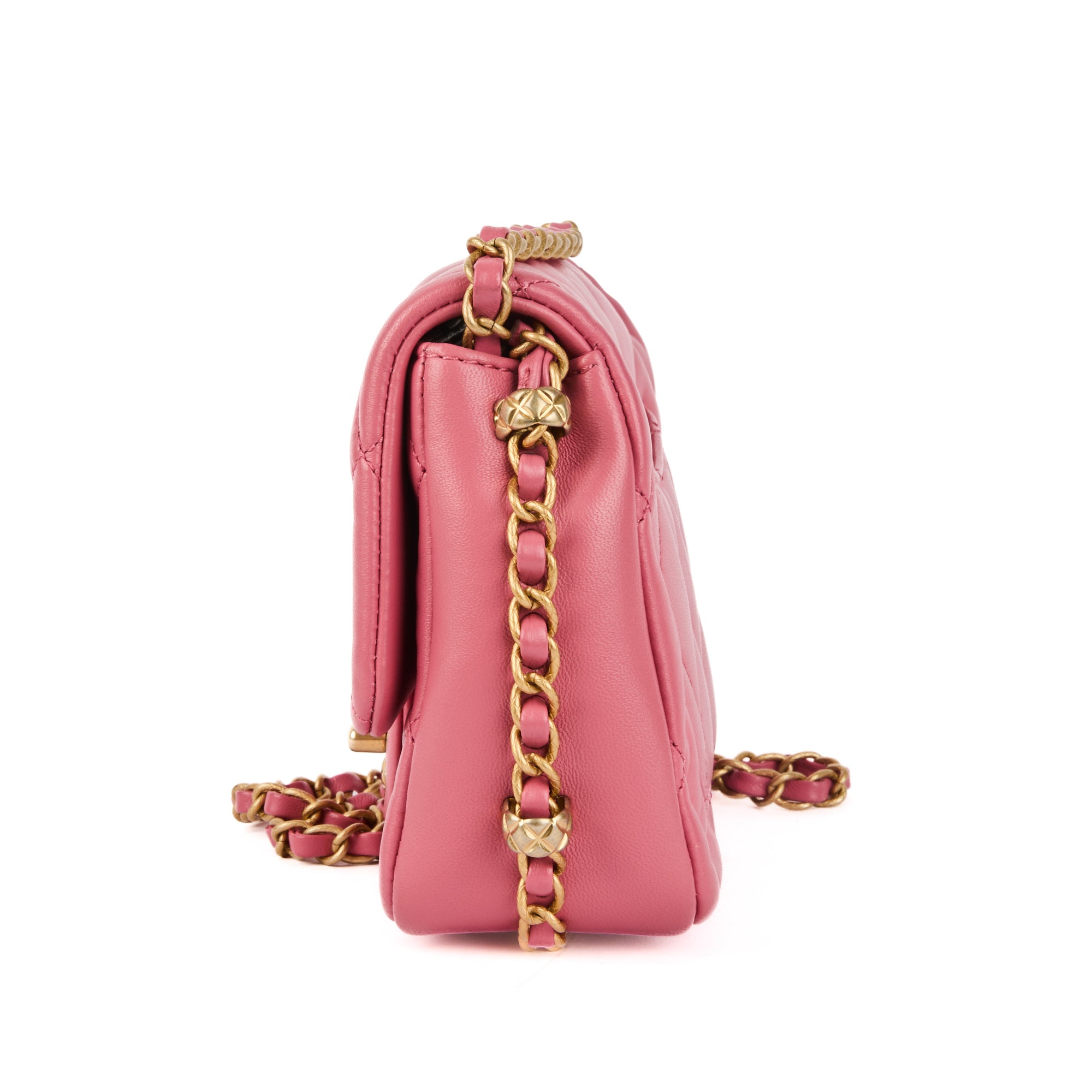 CHANEL - Sac bandoulière dynasty flap cuir rose - Handbag