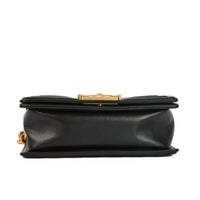 CHANEL - Sac bandoulière Mini Boy Chevron cuir noir - Handbag