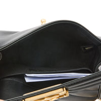 CHANEL - Sac bandoulière Mini Boy Chevron cuir noir - Handbag