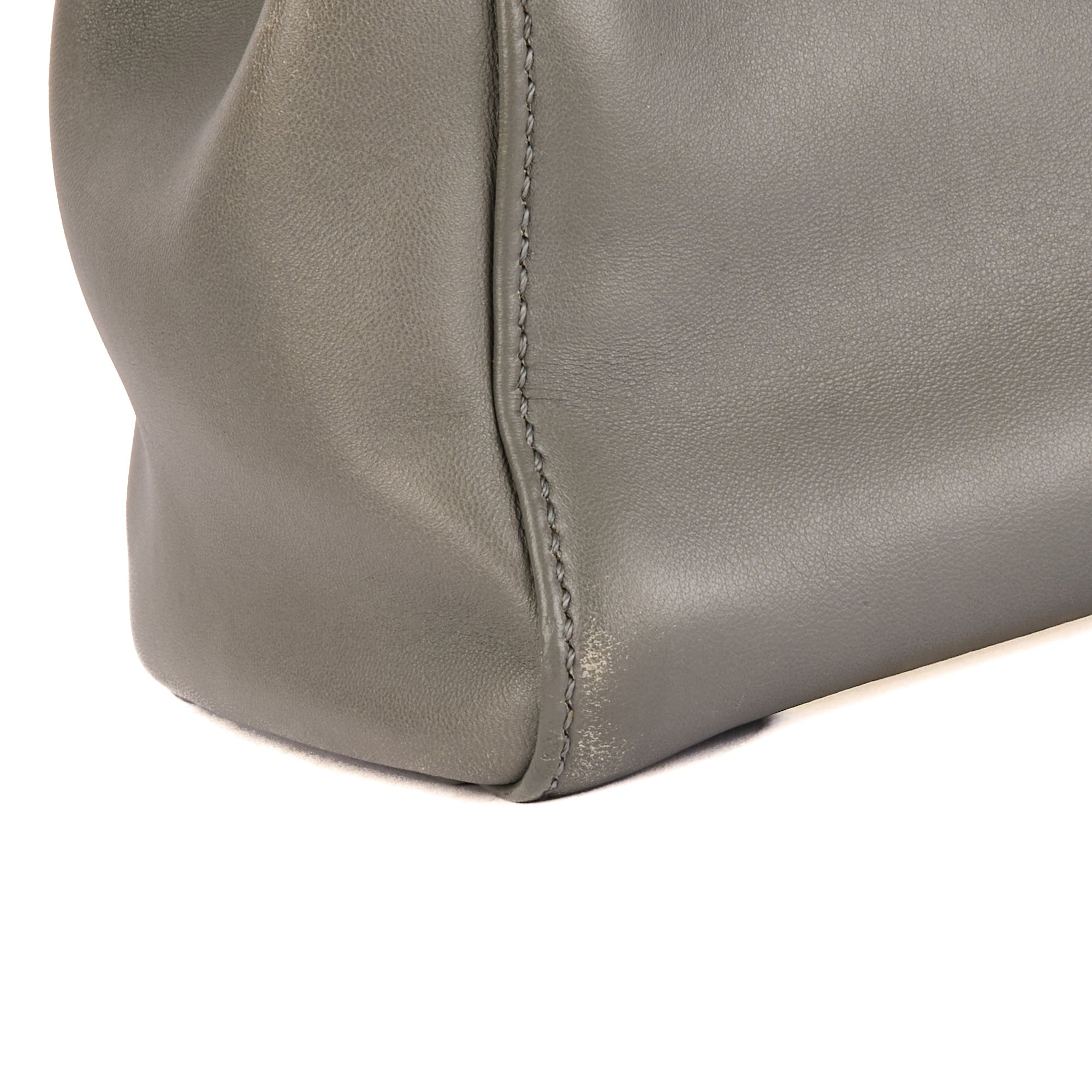 FENDI - Mini Peekaboo grey leather shoulder bag - Handbag