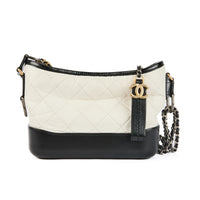 CHANEL - Sac bandoulière Gabrielle cuir noir et blanc PM - Handbag