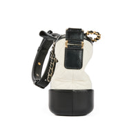 CHANEL - Sac bandoulière Gabrielle cuir noir et blanc PM - Handbag