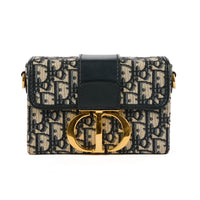 DIOR - Sac bandoulière 30 Montaigne box toile monogramme oblique bleu - Handbag