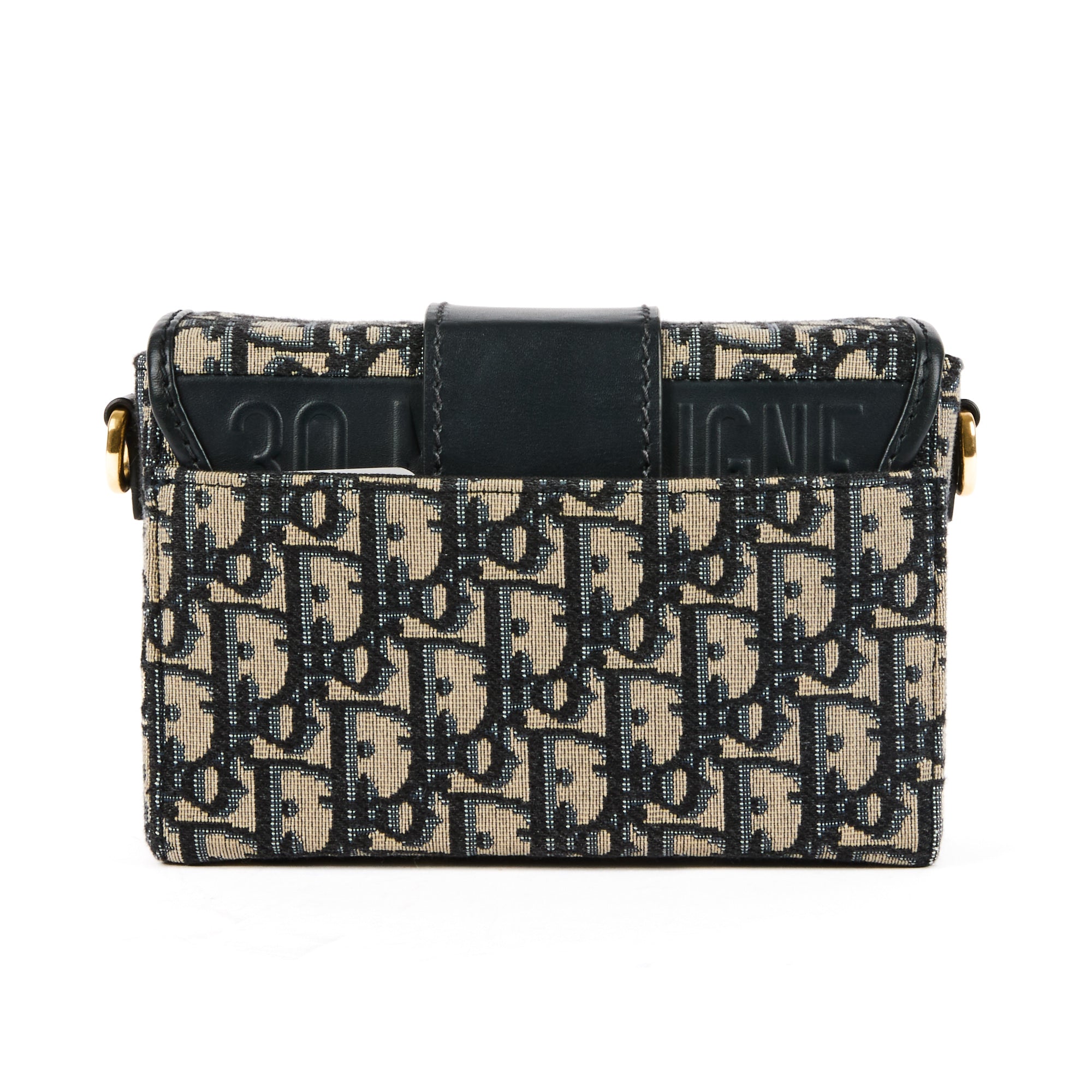 DIOR - Sac bandoulière 30 Montaigne box toile monogramme oblique bleu - Handbag