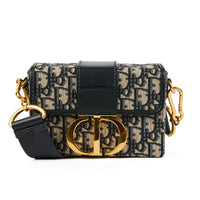 DIOR - Sac bandoulière 30 Montaigne box toile monogramme oblique bleu - Handbag