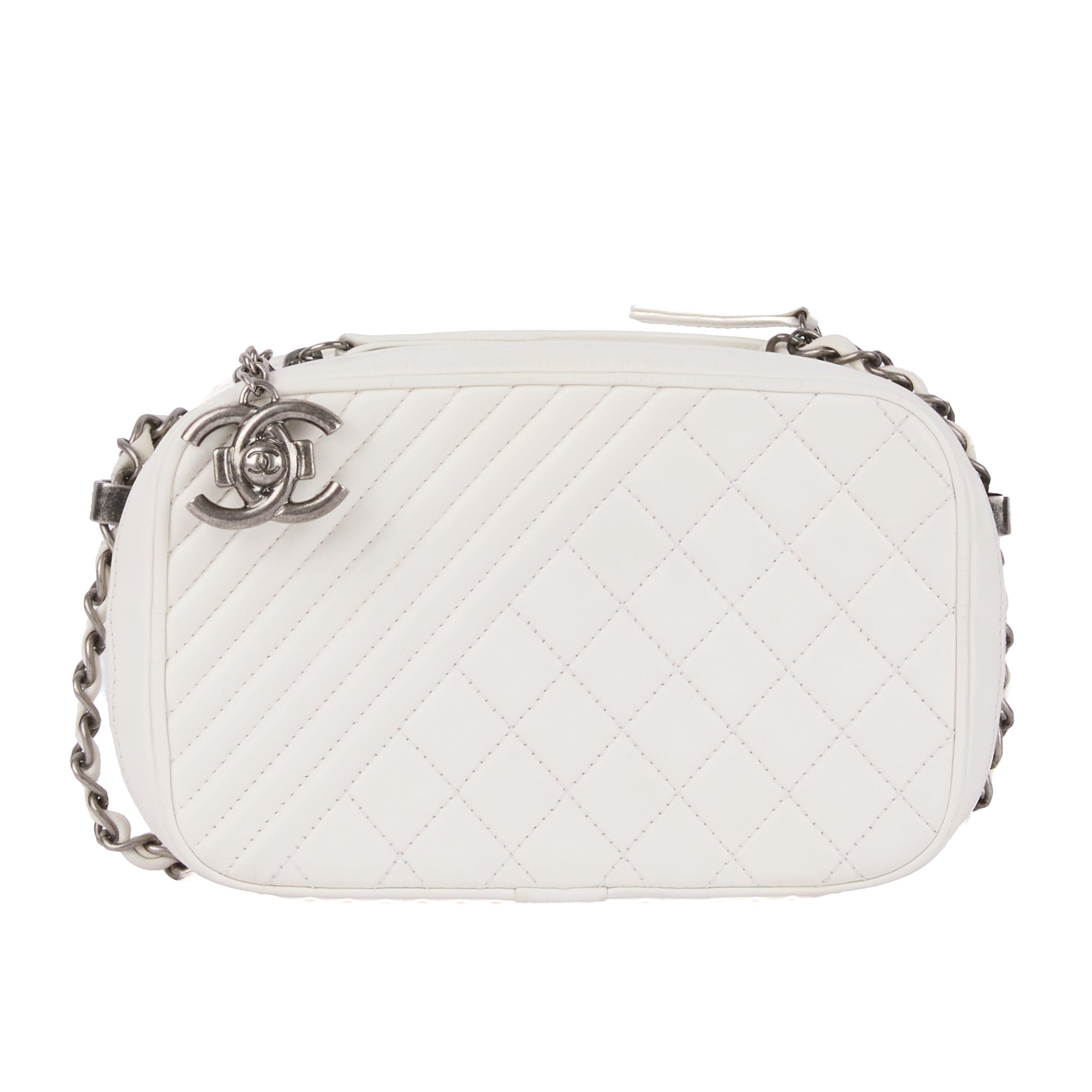 CHANEL Coco Boy White Leather Bag – Authenticated Pre-Owned Luxury Bag from LuxSpace Paris