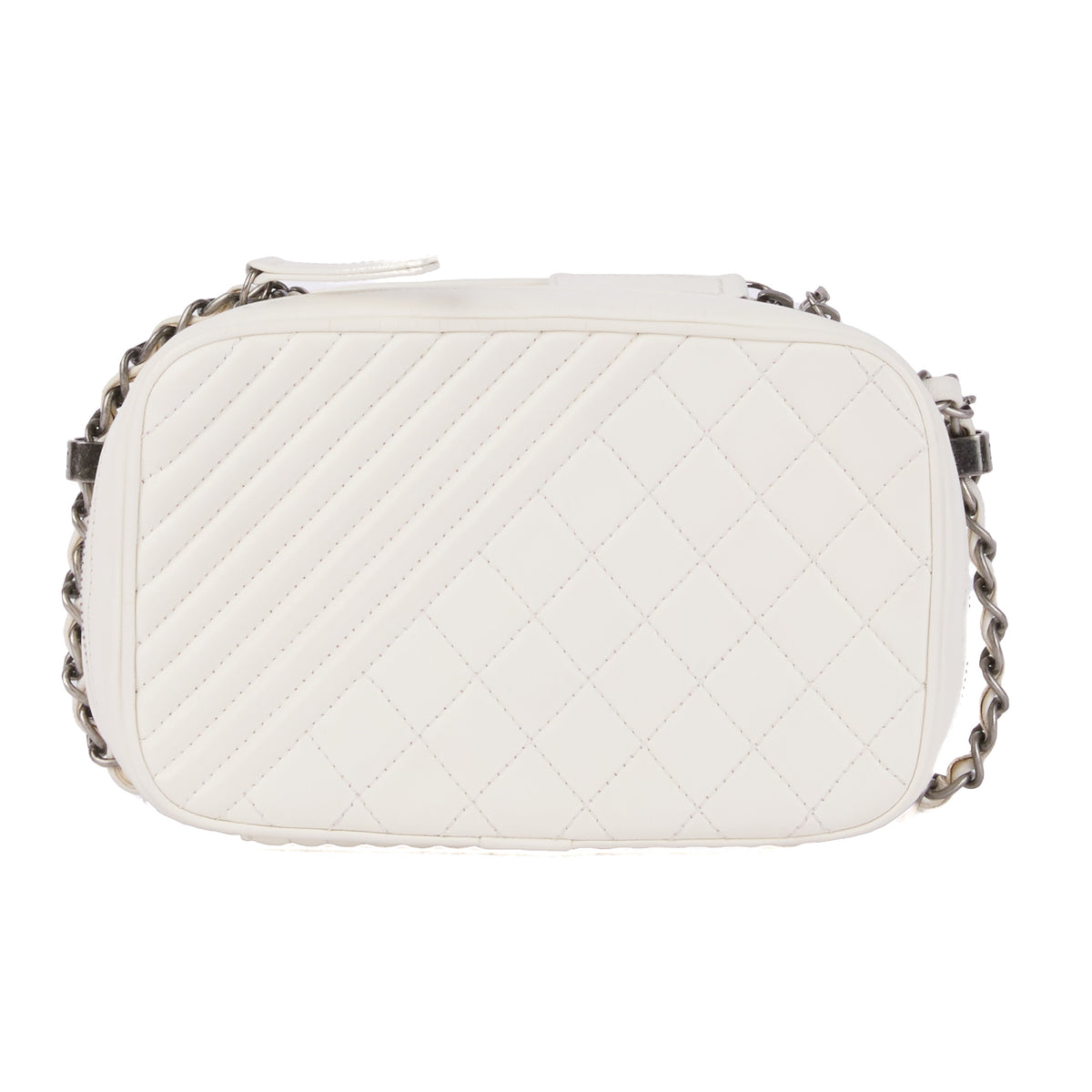 CHANEL Coco Boy White Leather Bag – Authenticated Pre-Owned Luxury Bag from LuxSpace Paris