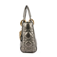DIOR - Sac à main Mini Lady Dior cuir gris canon - Handbag