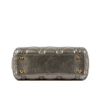 DIOR - Sac à main Mini Lady Dior cuir gris canon - Handbag