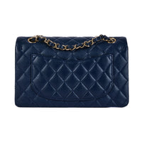 CHANEL - Small Classique Timeless shoulder bag in blue caviar leather - Handbag
